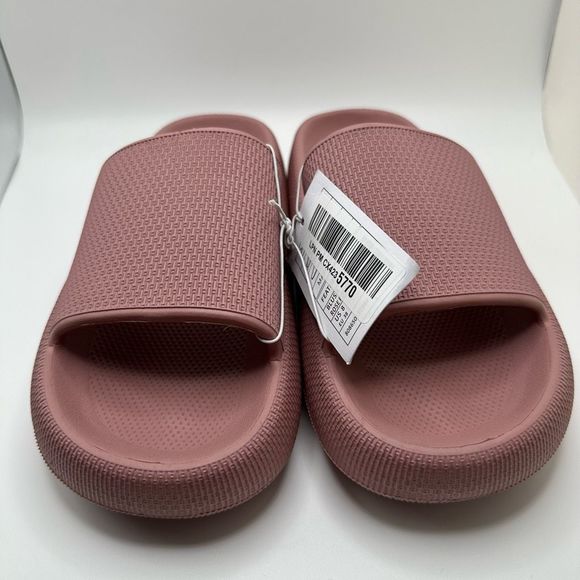 CUSHIONAIRE Women's cloud recovery slide sandals with +Comfort 8 BLUSH - Picture 2 of 7